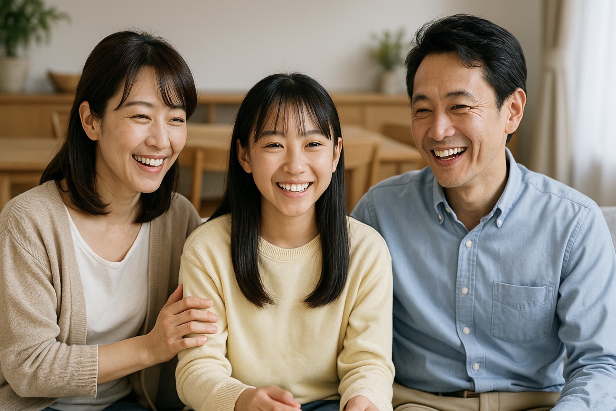 子どもの学習を前向きに支える家庭の雰囲気と公立中高一貫受検に向く家族のイメージ